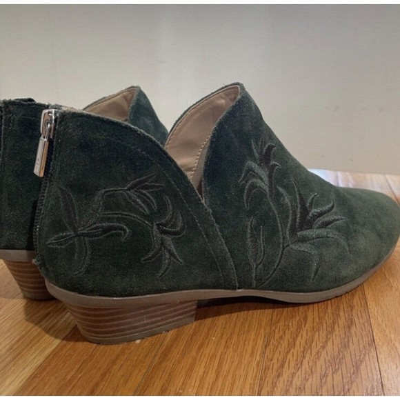 Kenneth Cole Reaction Side Gig Women's Embroidered Green Ankle Bootie Size 10 - Picture 8 of 12